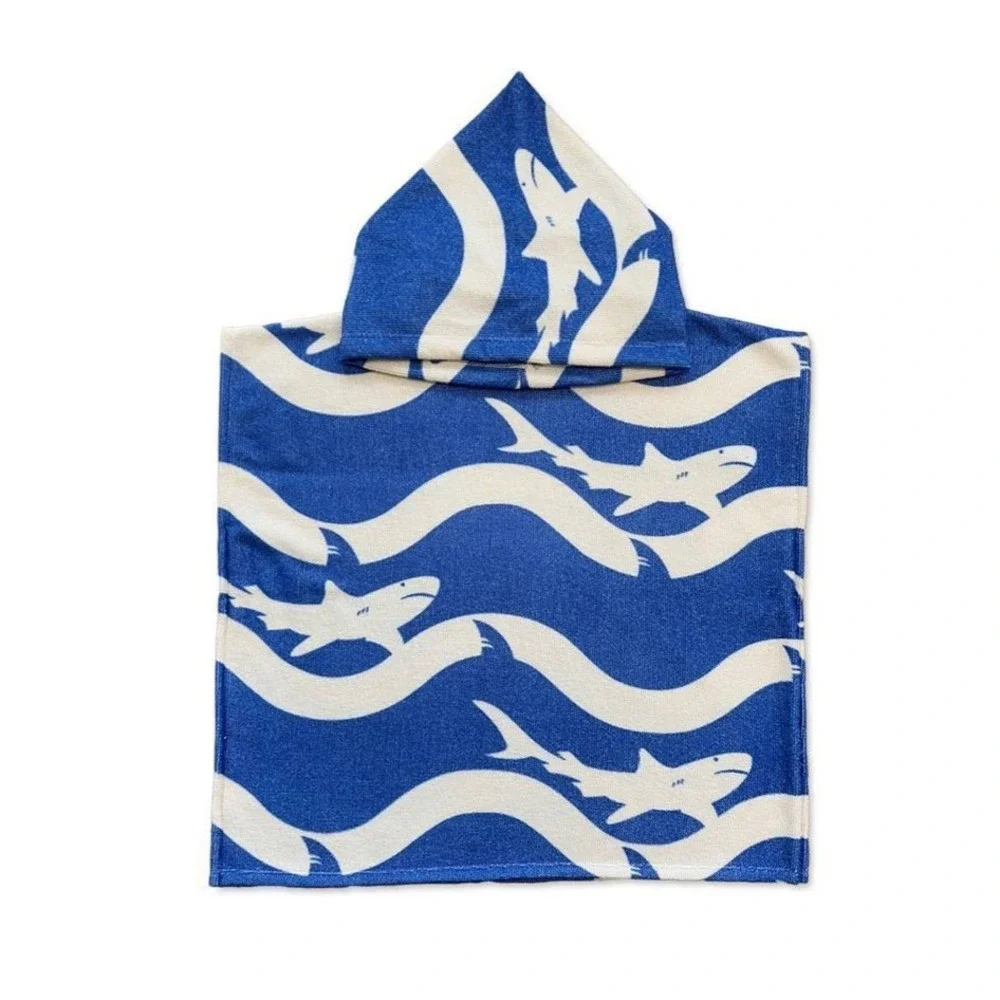 Target bullseye's blue wave shark Kids' Hooded Towel 22.5